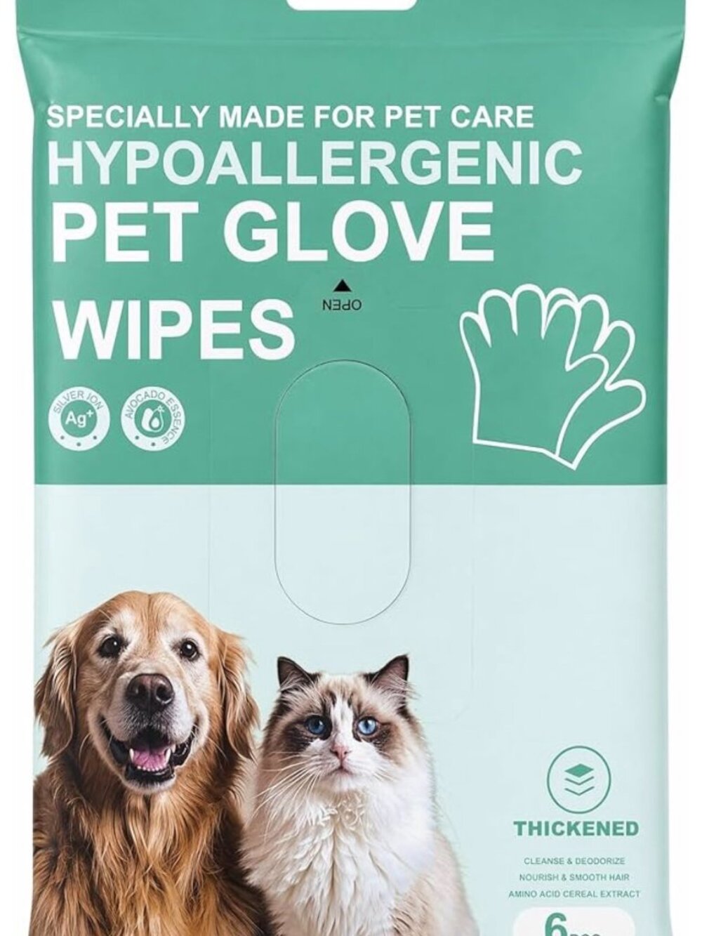 Pet Glove Wipes for Dogs and Cats, Daily Care and Travel PWS-01  100% New, seale